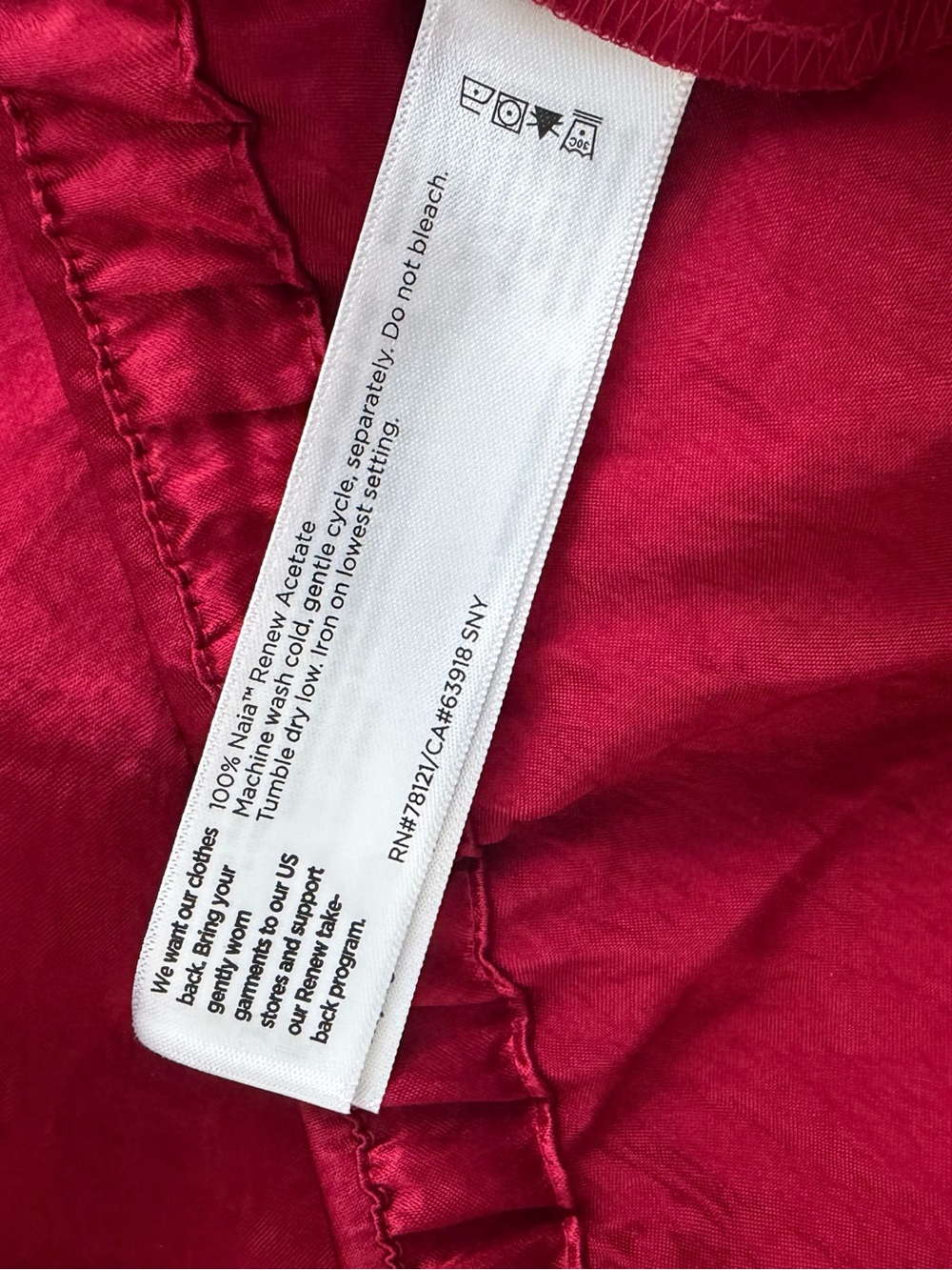 Eileen Fisher Crimson Red Midi Skirt with Elastic Waist - Picture 8 of 9